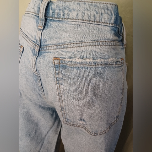 🍒 Abercrombie & Fitch Light Blue 90's Baggy Low Rise Button Fly Frayed Jeans - Picture 6 of 10